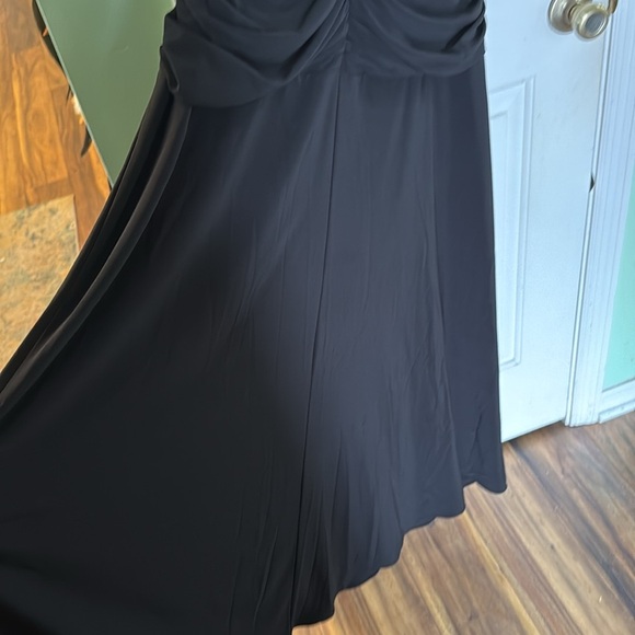 Vintage 90s Night Way Collections Black Ruched Cowl Neck Dress Plus Size 16 W - Picture 6 of 8